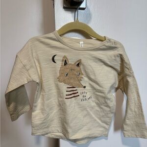 Baby Rylee & Cru Cream Fox Graphic Long Sleeve Shirt